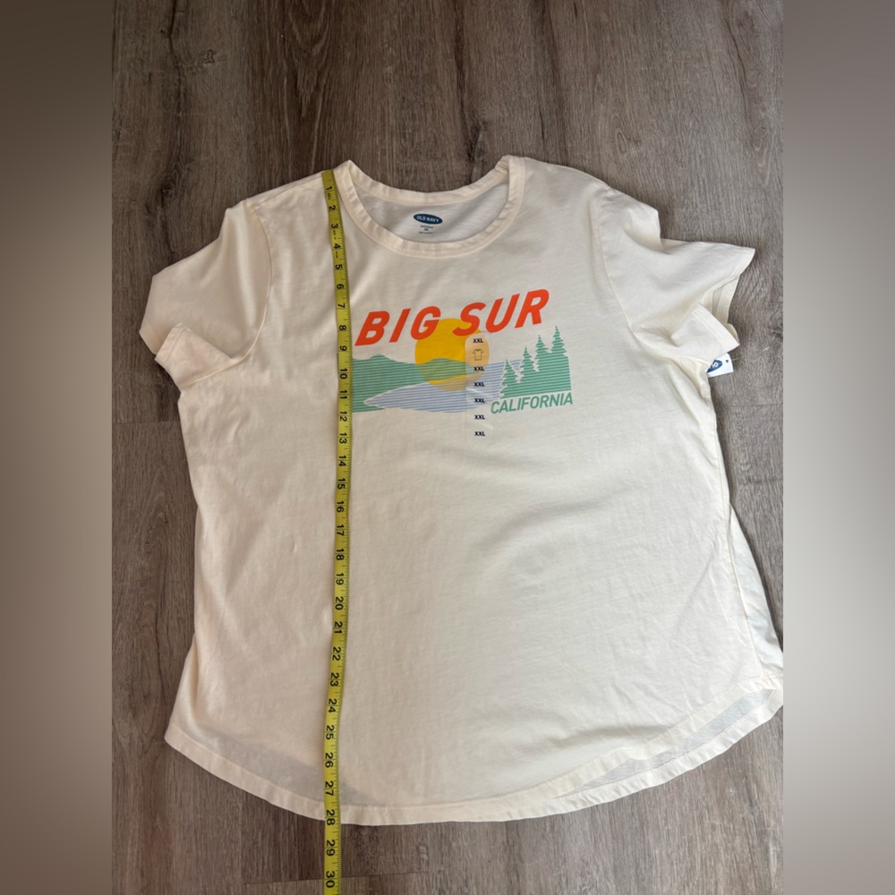 Old Navy beige Tee with Orange Text and Yellow Sun Graphic - Picture 12 of 12